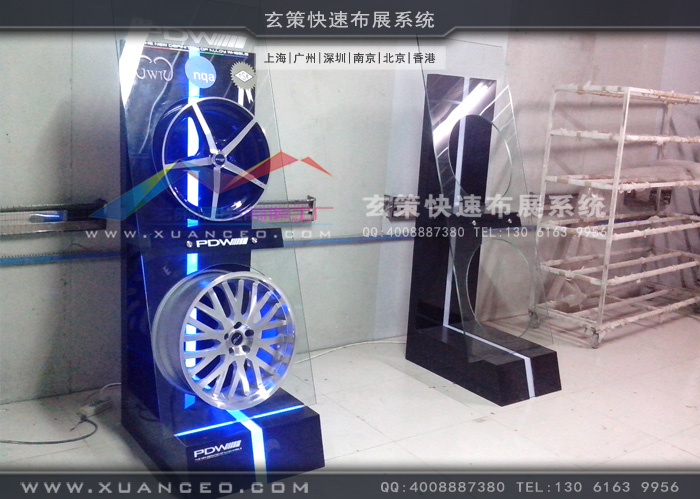 PDW轮毂展示柜制作实体效果图 PDW轮毂展示柜制作实体效果图